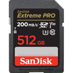 SanDisk Extreme Pro 512 GB SDXC Speicherkarte (200 MB/s, Class 10, U3, V30)