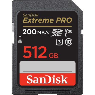 SanDisk Extreme Pro 512 GB SDXC UHS-I-Speicherkarte (2022) bis 200 MB/s