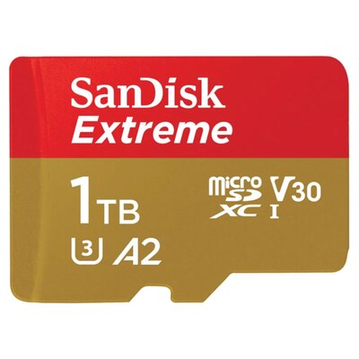In San günstig Kaufen-SanDisk Extreme 1 TB microSDXC Speicherkarte Kit (2022) bis 190 MB/s C10,U3,V30. SanDisk Extreme 1 TB microSDXC Speicherkarte Kit (2022) bis 190 MB/s C10,U3,V30 <![CDATA[• Speichertyp: microSDXC (UHS-I) inklusive SD-Adapter • Speicherkapazität: 1 TB 