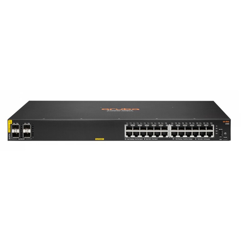 HPE Aruba 6100 24G Class4 PoE 4SFP+ Switch managed