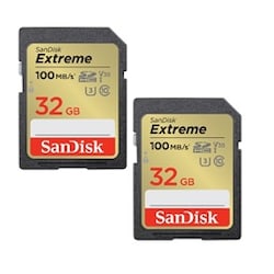 SanDisk Extreme 32 GB SDHC Speicherkarte (2022) bis 100MB/s,Cl10,U3,V30 2er Pack