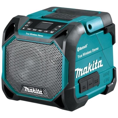 IO E  günstig Kaufen-Makita DMR203 Akku-Bluetooth-Lautsprecher. Makita DMR203 Akku-Bluetooth-Lautsprecher <![CDATA[• Boombox + Bluetooth • Equalizer mit 7 voreingestellten Klangmodi • My Equalizer - Funktion, zur Anpassung des Klangbildes • Elastischer Rundum-Stoßsch