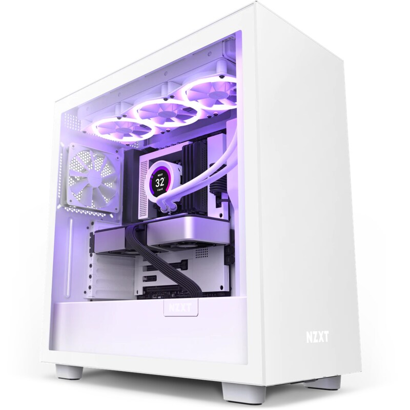 NZXT H7 White Midi Tower ATX Gaming Gehäuse weiß mit Glasfenster