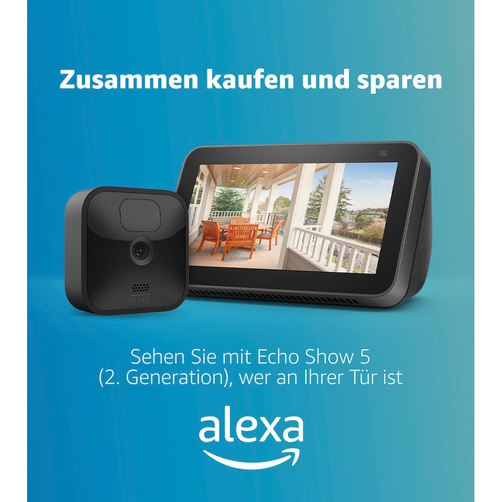 Blink Outdoor - 4 Kamera System HD-Sicherheitskamera + Amazon Echo Show 5 2021