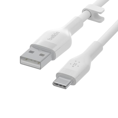 Belkin Flex USB-A/ USB-C Silikon Kabel 1m weiß CAB008BT1MWH