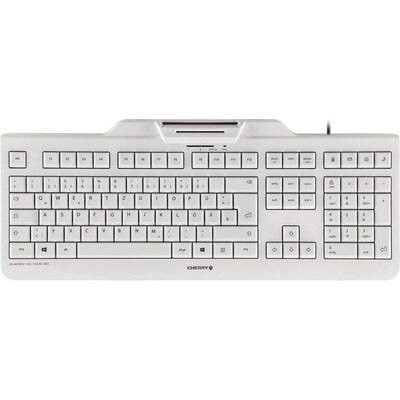 Cherry KC 1000 SC Keyboard mit Smart Card Reader USB weiß-grau