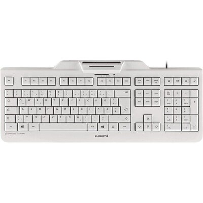 Kabel PRO günstig Kaufen-Cherry KC 1000 SC Keyboard mit Smart Card Reader USB weiß-grau. Cherry KC 1000 SC Keyboard mit Smart Card Reader USB weiß-grau <![CDATA[• Anwendungsbereich: professionelles Arbeiten, Nummernblock integriert • Kabelgebunden (USB) • Layout: 