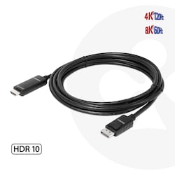 Club 3DDisplayPort&trade; 1.4 auf HDMI&trade; 4K120Hz oder 8K60Hz HDR10 Kabel 3m St./St.