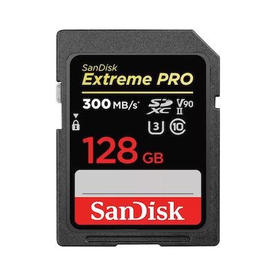ME 10 günstig Kaufen-SanDisk Extreme Pro 128 GB SDXC UHS-II-Speicherkarte bis 300 MB/s. SanDisk Extreme Pro 128 GB SDXC UHS-II-Speicherkarte bis 300 MB/s <![CDATA[• Speichertyp: SDXC (UHS-II) • Speicherkapazität: 128 GB • Geschwindigkeitsklasse: Cl10, U3, V90 • max. 