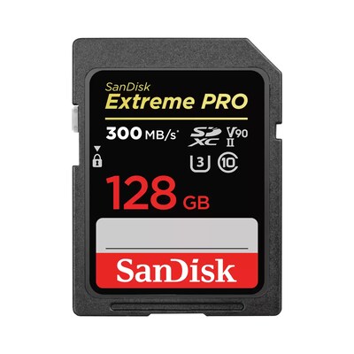 In San günstig Kaufen-SanDisk Extreme Pro 128 GB SDXC UHS-II-Speicherkarte bis 300 MB/s. SanDisk Extreme Pro 128 GB SDXC UHS-II-Speicherkarte bis 300 MB/s <![CDATA[• Speichertyp: SDXC (UHS-II) • Speicherkapazität: 128 GB • Geschwindigkeitsklasse: Cl10, U3, V90 • max. 