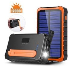 4smarts Solar Powerbank Prepper 12000mAh schwarz/ orange