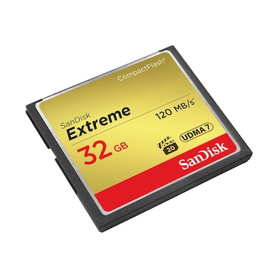 SanDisk günstig Kaufen-SanDisk Extreme 32 GB CompactFlash Speicherkarte bis zu 120 MB/s. SanDisk Extreme 32 GB CompactFlash Speicherkarte bis zu 120 MB/s <![CDATA[• Speichertyp: CompactFlash (UDMA-7) • Speicherkapazität: 32 GB • Geschwindigkeitsklasse: UDMA • max. Lese