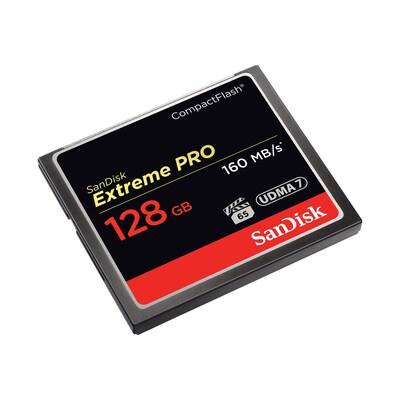 16 x günstig Kaufen-SanDisk Extreme Pro 128 GB CompactFlash Speicherkarte bis zu 160 MB/s. SanDisk Extreme Pro 128 GB CompactFlash Speicherkarte bis zu 160 MB/s <![CDATA[• Speichertyp: CompactFlash (UDMA-7) • Speicherkapazität: 128 GB • Geschwindigkeitsklasse: UDMA 