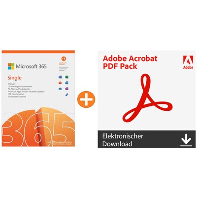 APPs günstig Kaufen-Bundle: Adobe Acrobat PDF Pack + Microsoft 365 Single mit Office Apps. Bundle: Adobe Acrobat PDF Pack + Microsoft 365 Single mit Office Apps <![CDATA[• Dokumente und Bilder in PDF-Dateien umwandeln • Microsoft: Für eine Personen inkl. 1 TB Cloudspeic