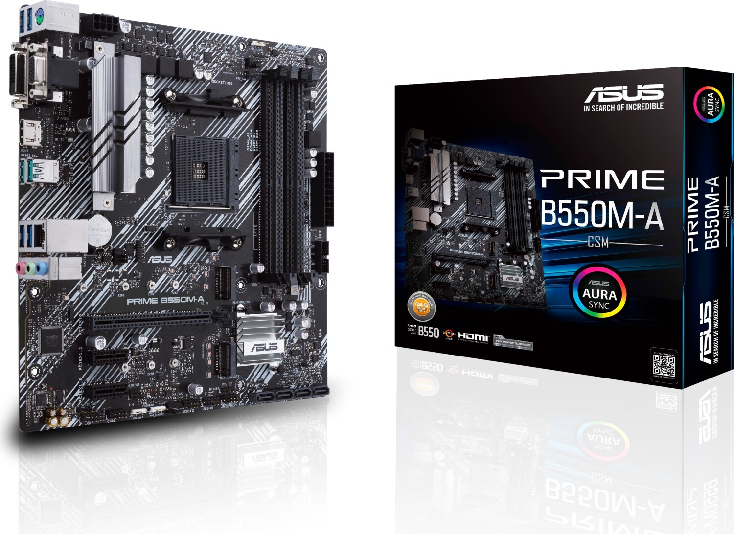 ASUS Prime B550M-A/CSM mATX Mainboard Sockel AM4 M.2/USB3.2/HDMI/DVI/VGA