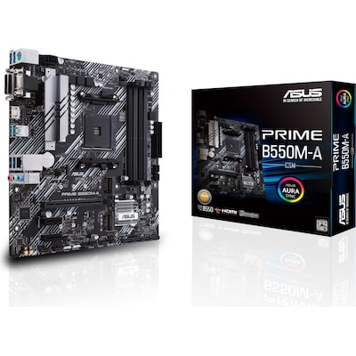 50 Mat günstig Kaufen-ASUS Prime B550M-A/CSM mATX Mainboard Sockel AM4 M.2/USB3.2/HDMI/DVI/VGA. ASUS Prime B550M-A/CSM mATX Mainboard Sockel AM4 M.2/USB3.2/HDMI/DVI/VGA <![CDATA[• mATX Mainboard Sockel AM4 für AMD Ryzen der 3./4./5. Generation • AMD B550 Chipsatz, Grafik 