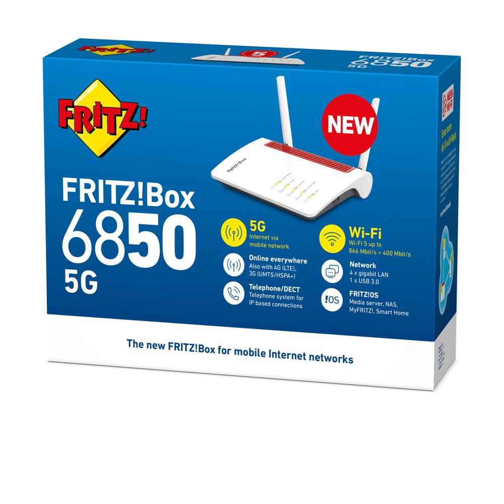 AVM FRITZ!Box 6850 5G Edition International WLAN Router + DECT