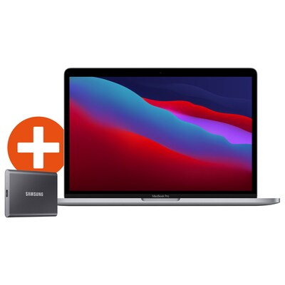 Apple MacBook Pro 13,3" 2020 M1/8/256 GB Space Grau + Samsung SSD T7 1TB USB 3.2
