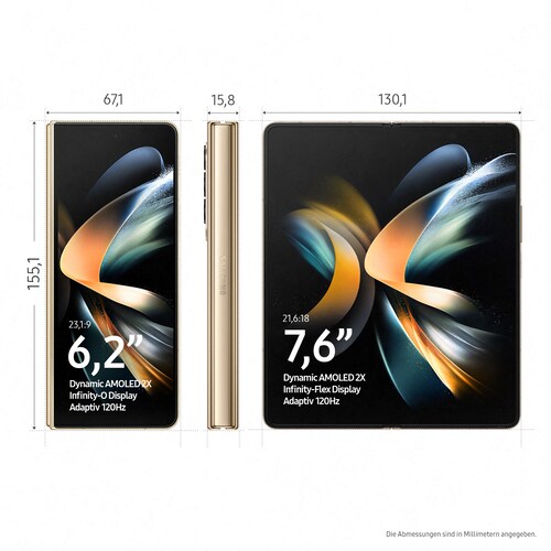 Samsung GALAXY Z Fold4 5G F936B Dual-SIM 256GB beige Android 12.0 Smartphone