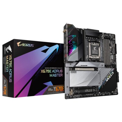 USB C  günstig Kaufen-GIGABYTE X670E AORUS MASTER EATX Mainboard Sockel AM5 DP/HDMI/USB-C/4xM.2/WIFI6E. GIGABYTE X670E AORUS MASTER EATX Mainboard Sockel AM5 DP/HDMI/USB-C/4xM.2/WIFI6E <![CDATA[• E-ATX Mainboard mit SockelAM5 für AMD Ryzen 7000 Serie Prozessoren • AMD X67