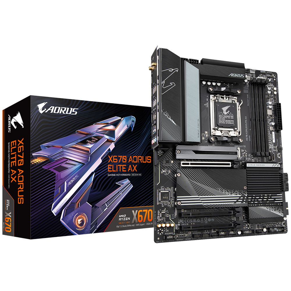 GIGABYTE X670 AORUS ELITE AX ATX Mainboard Sockel AM5 HDMI/USB-C/4xM.2/WIFI6E