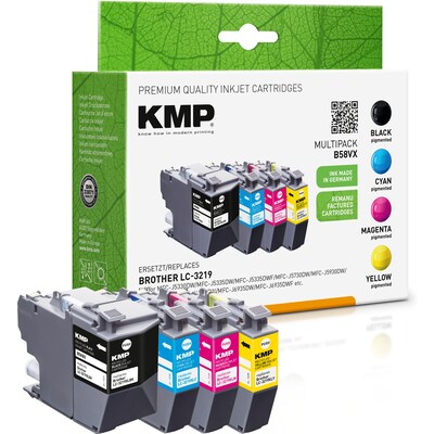 Set kompatible günstig Kaufen-KMP Tintenpatronen Multipack ersetzt  Brother LC3219XLVAL. KMP Tintenpatronen Multipack ersetzt  Brother LC3219XLVAL <![CDATA[• KMP B58VX • Farbe: Schwarz, Cyan, Magenta, Yellow • Inhalt: 