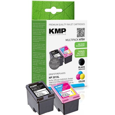 ck Schwarz günstig Kaufen-KMP Tintenpatronen Multipack ersetzt  HP HP301XL (CH563EE, CH564EE). KMP Tintenpatronen Multipack ersetzt  HP HP301XL (CH563EE, CH564EE) <![CDATA[• KMP H75V • Farbe: black, color (cyan, magenta, yellow) • Inhalt: 1x8 ml (schwarz), 1x 6 ml (color) 