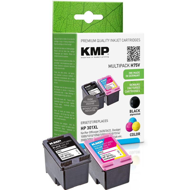 KMP Tintenpatronen Multipack ersetzt  HP HP301XL (CH563EE, CH564EE)