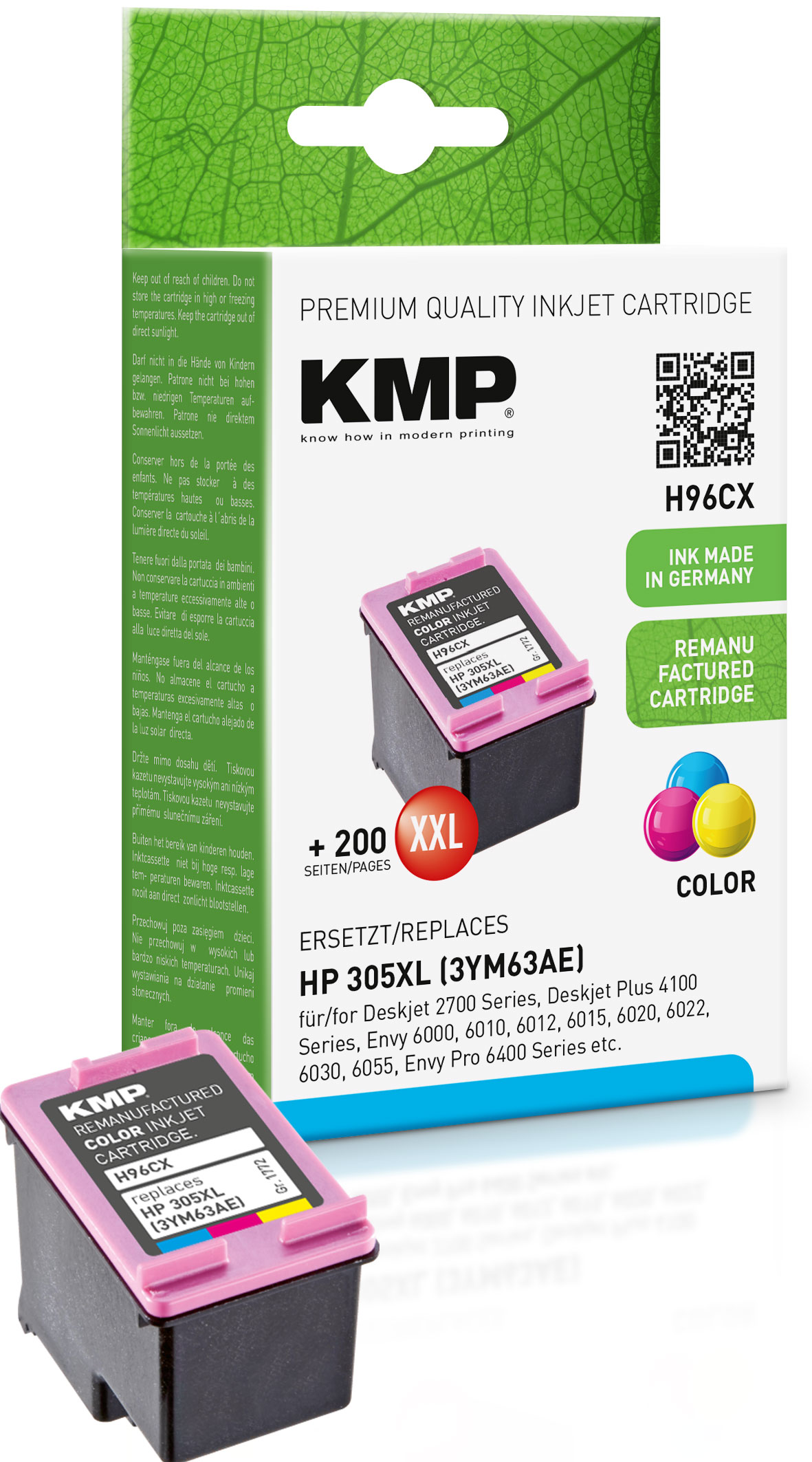 KMP Tintenpatronen Farbig ersetzt HP HP305XL (3YM63AE)