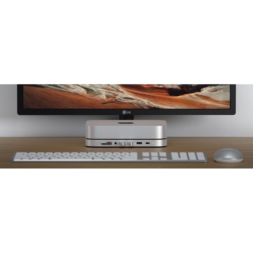 Satechi Aluminum Stand Hub für Mac Mini mit SSD-Gehäuse Silber