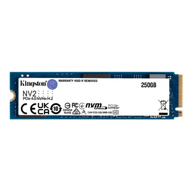 Kartenleser/Card günstig Kaufen-Kingston NV2 NVMe SSD 250 GB M.2 2280 PCIe 4.0. Kingston NV2 NVMe SSD 250 GB M.2 2280 PCIe 4.0 <![CDATA[• 250 GB - 3,5 mm Bauhöhe • M.2 2280 Card, M.2 • Maximale Lese-/Schreibgeschwindigkeit: 3000 MB/s / 1300 MB/s • Mainstream: Sehr gutes Preisle
