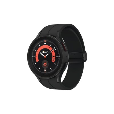 SAMSUNG Galaxy  günstig Kaufen-Samsung Galaxy Watch5 Pro 45mm Black Titanium Smartwatch. Samsung Galaxy Watch5 Pro 45mm Black Titanium Smartwatch <![CDATA[• 3,63 cm (1,4 Zoll) OLED Display • 2 Tage Akkulaufzeit • Titan Gehäuse • Wasserfest: IP68]]>. 
