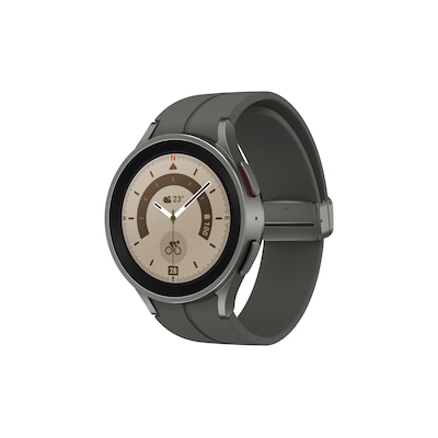 Akku Galaxy günstig Kaufen-Samsung Galaxy Watch5 Pro 45mm Gray Titanium Smartwatch. Samsung Galaxy Watch5 Pro 45mm Gray Titanium Smartwatch <![CDATA[• 3,63 cm (1,4 Zoll) OLED Display • 2 Tage Akkulaufzeit • Titan Gehäuse • Wasserfest: IP68]]>. 