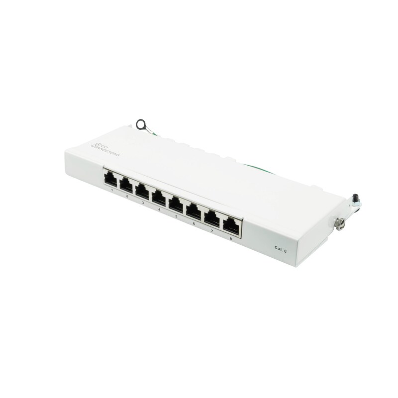 Good Connections Patch Panel Desktop Cat. 6 8-Port 0,5 HE STP reinweiß