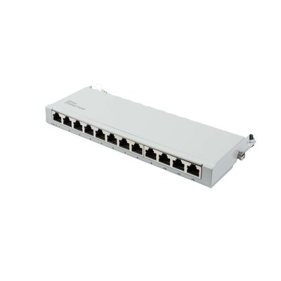 Good Connections Patch Panel Desktop Cat. 6 12-Port 0,5 HE STP lichtgrau