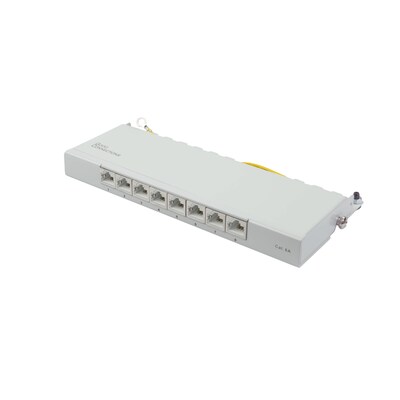 Good Connections Patch Panel Desktop Cat. 6A 8-Port 0,5 HE STP lichtgrau