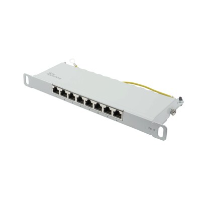 Good Connections Patch Panel 10" Cat. 6 8-Port 0,5 HE STP lichtgrau