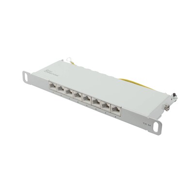 GOOD.designs günstig Kaufen-Good Connections Patch Panel 10" Cat. 6A 8-Port 0,5 HE STP lichtgrau. Good Connections Patch Panel 10" Cat. 6A 8-Port 0,5 HE STP lichtgrau <![CDATA[• Hochwertiges Patchpanel / Patchfeld / Verteilerfeld • Für 1-GIGABIT/s Ethernet und für Übe