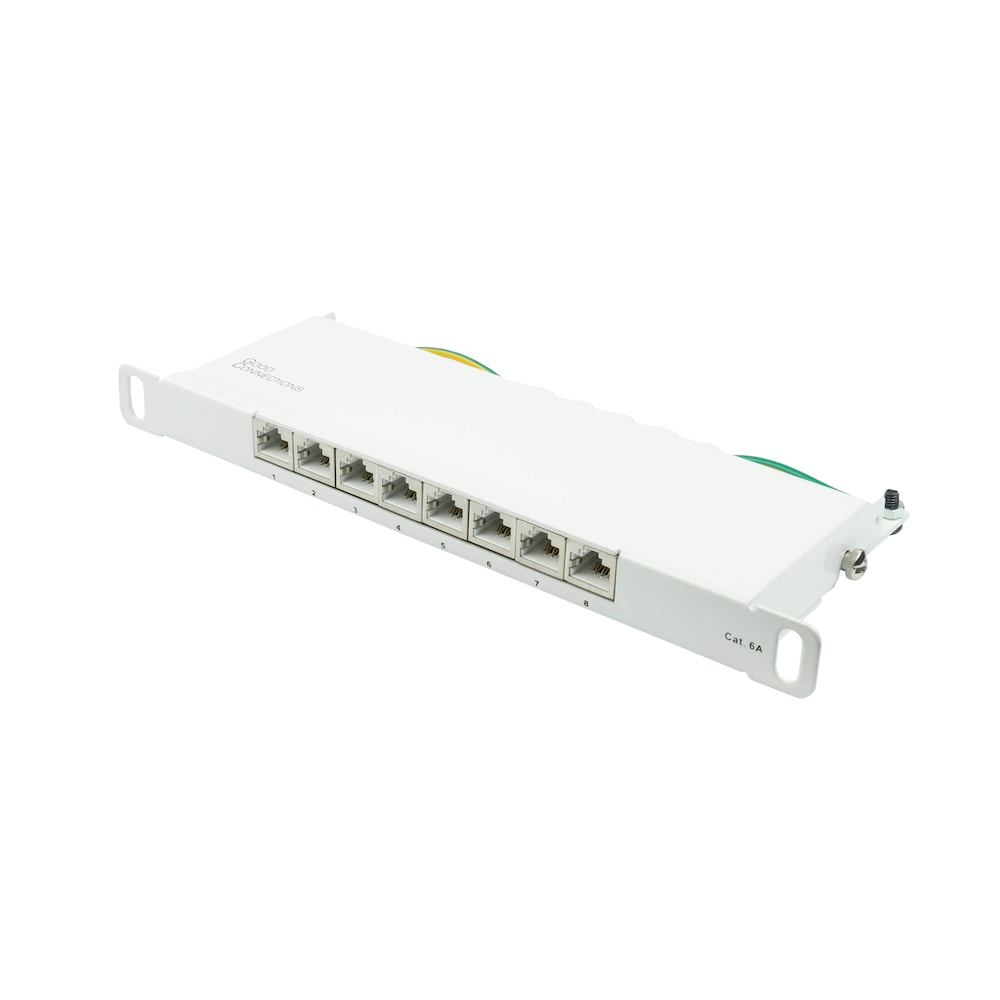 Good Connections Patch Panel 10" Cat. 6A 8-Port 0,5 HE STP reinweiß