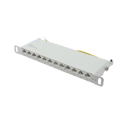 WiFi/Ethernet günstig Kaufen-Good Connections Patch Panel 10" Cat. 6A 12-Port 0,5 HE STP lichtgrau. Good Connections Patch Panel 10" Cat. 6A 12-Port 0,5 HE STP lichtgrau <![CDATA[• Hochwertiges Patchpanel / Patchfeld / Verteilerfeld • Für 1-GIGABIT/s Ethernet und für Ü