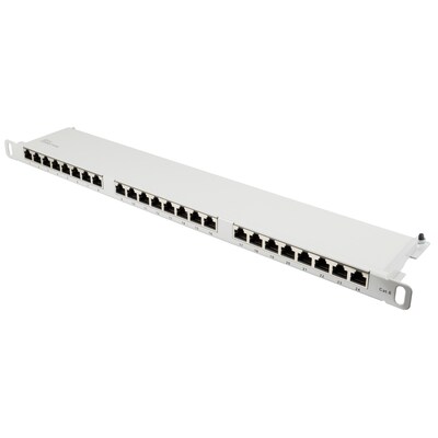 Ich und günstig Kaufen-Good Connections Patch Panel 19" Cat. 6 24-Port 0,5 HE STP lichtgrau. Good Connections Patch Panel 19" Cat. 6 24-Port 0,5 HE STP lichtgrau <![CDATA[• Hochwertiges Patchpanel / Patchfeld / Verteilerfeld • Für 1-GIGABIT/s Ethernet und für Übe