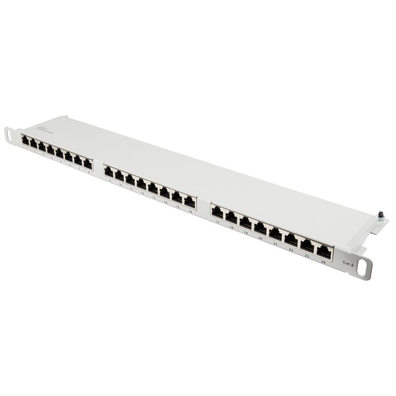 Good Connections Patch Panel 19" Cat. 6 24-Port 0,5 HE STP lichtgrau