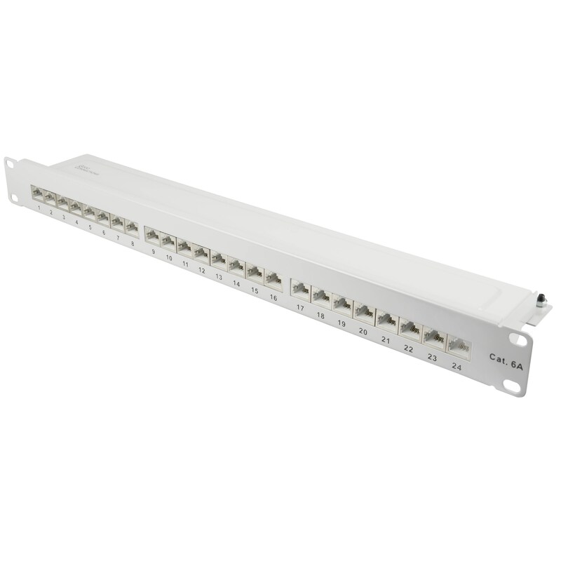 Good Connections Patch Panel 19" Cat. 6A 24-Port 1 HE STP lichtgrau