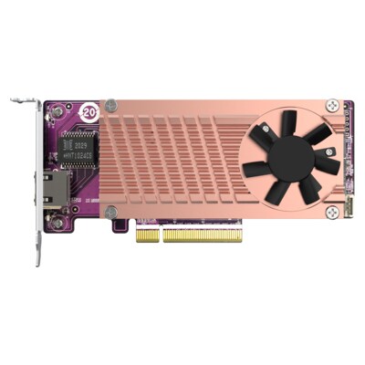 10 X  günstig Kaufen-QNAP QM2-2P10G1TB 2 x PCIe Gen3 NVMe SSD & 1 x 10GbE Port Erweiterungskarte. QNAP QM2-2P10G1TB 2 x PCIe Gen3 NVMe SSD & 1 x 10GbE Port Erweiterungskarte <![CDATA[• Controller Marvell AQC113C • 2 x M.2 2280 PCIe (Gen3 x4) NVMe SSD-Steckplätze 