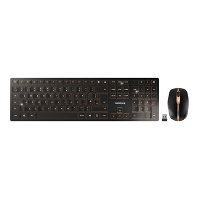 10 mm günstig Kaufen-Cherry DW 9100 SLIM Kabellose Maus-Tastaturkombination schwarz US-Layout Eur-Sym. Cherry DW 9100 SLIM Kabellose Maus-Tastaturkombination schwarz US-Layout Eur-Sym <![CDATA[• Kabellos, 2,4GHz, 10 m Reichweite • Tastatur-Layout: US, Tastatur-Nummernbloc