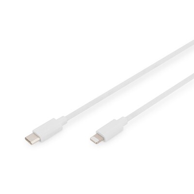 DIGITUS Daten- und Ladekabel USB-C zu Lightning, 2m, weiß