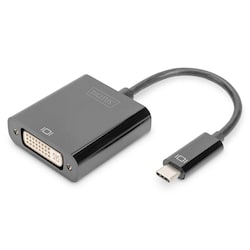 DIGITUS USB Type-C zu DVI Adapter 10cm Kabell&auml;nge, schwarz