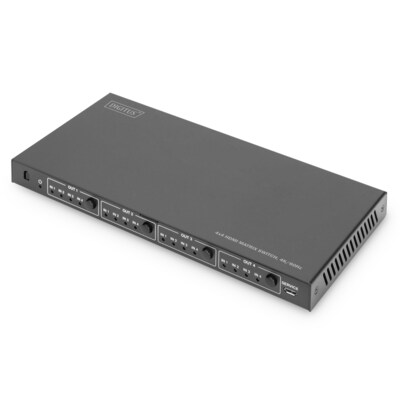 DIGITUS 4x4 HDMI Matrix Switch, 4K/60Hz 18 Gps, HDR, EDID, Downscaler, HDCP 2.2