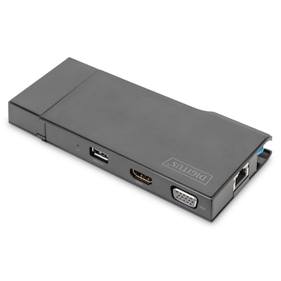DIGITUS Universal Docking Station, USB 3.0, 7-Port, Travel 2x Video, 2x USB 3.0