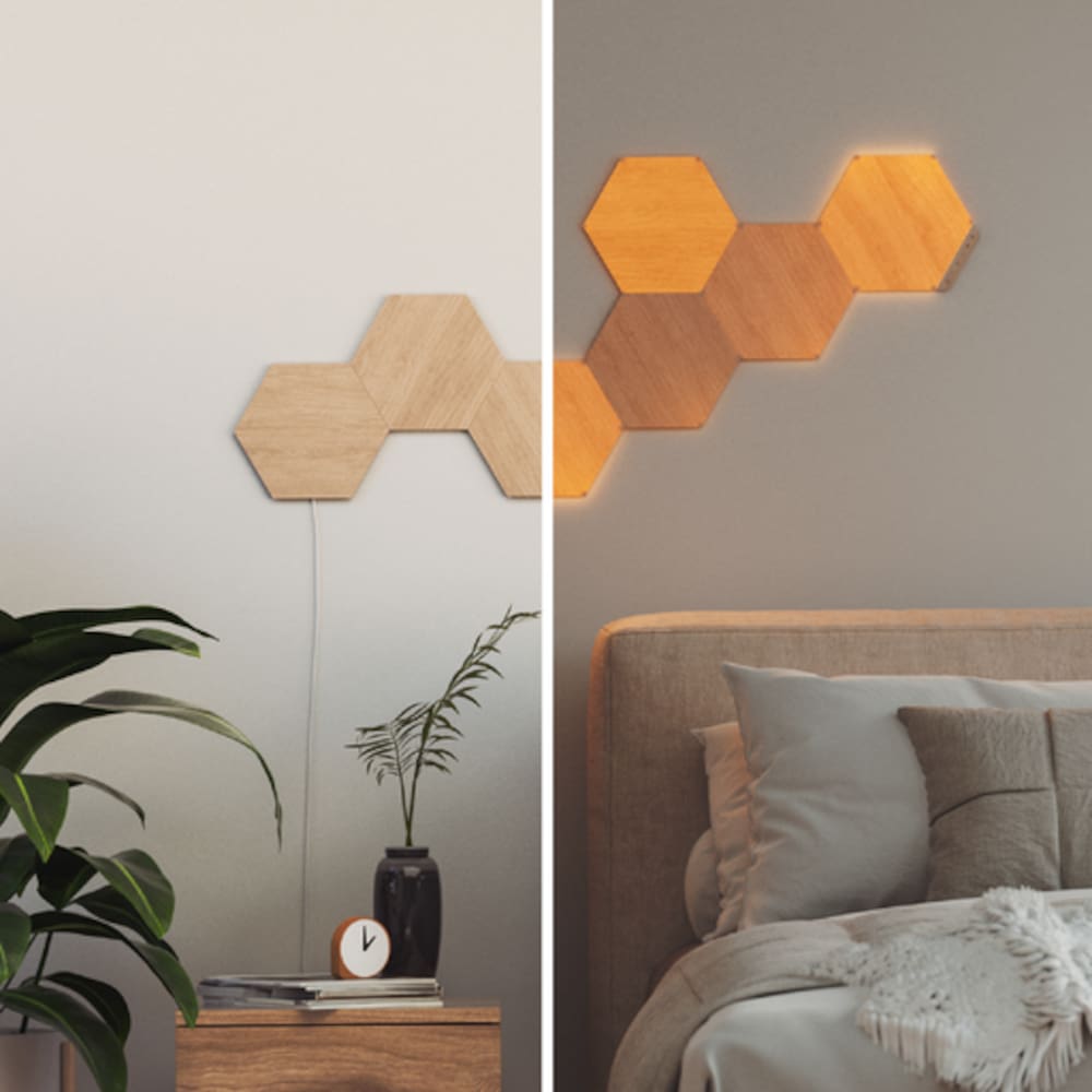 Nanoleaf Elements Wood Look Hexagons Starter Kit – 7PK